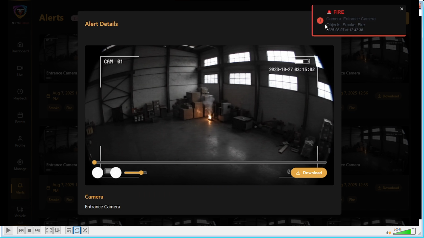 Heatmap of smoke spread and risk zones