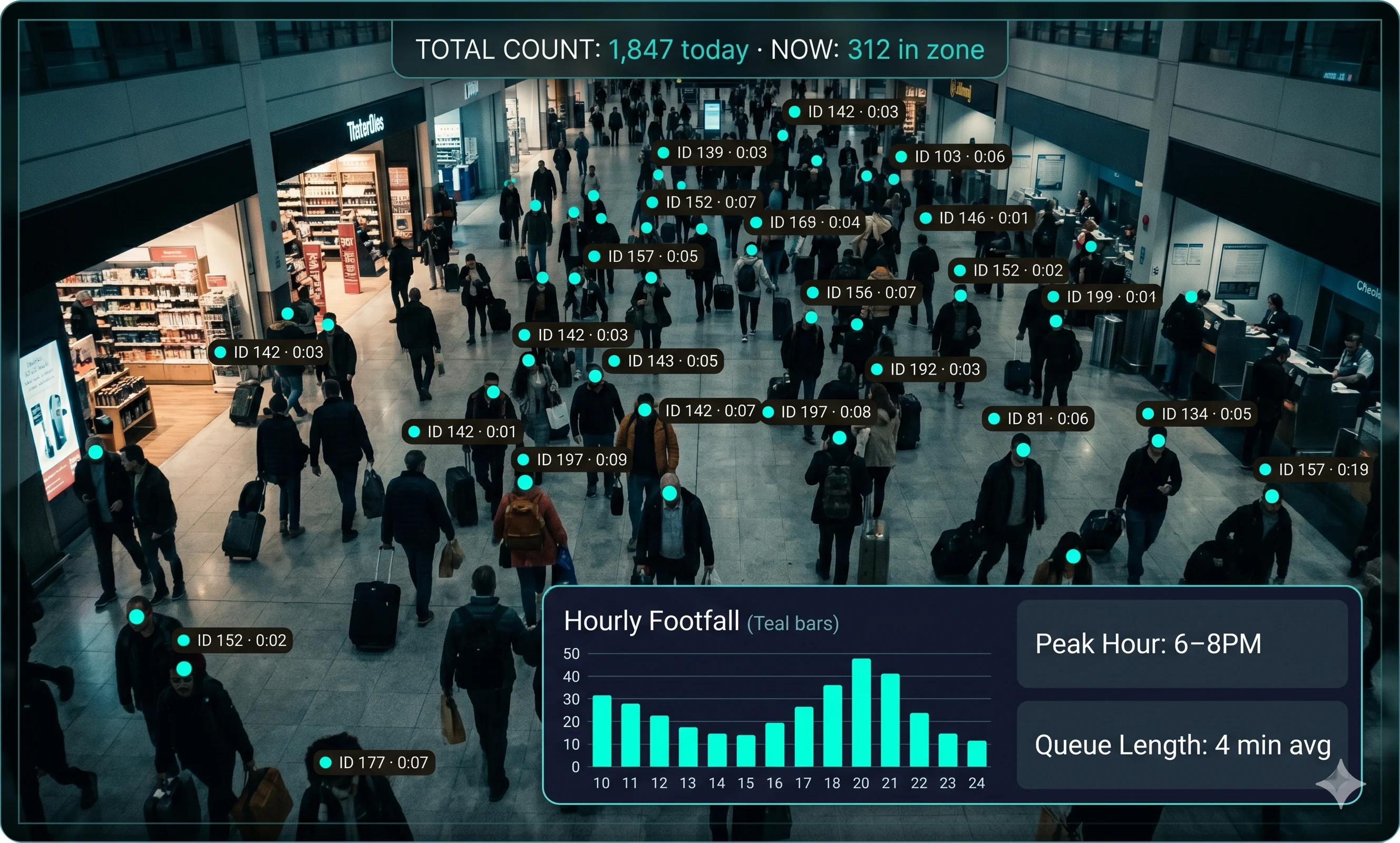 Tentovision footfall analytics and people counting dashboard
