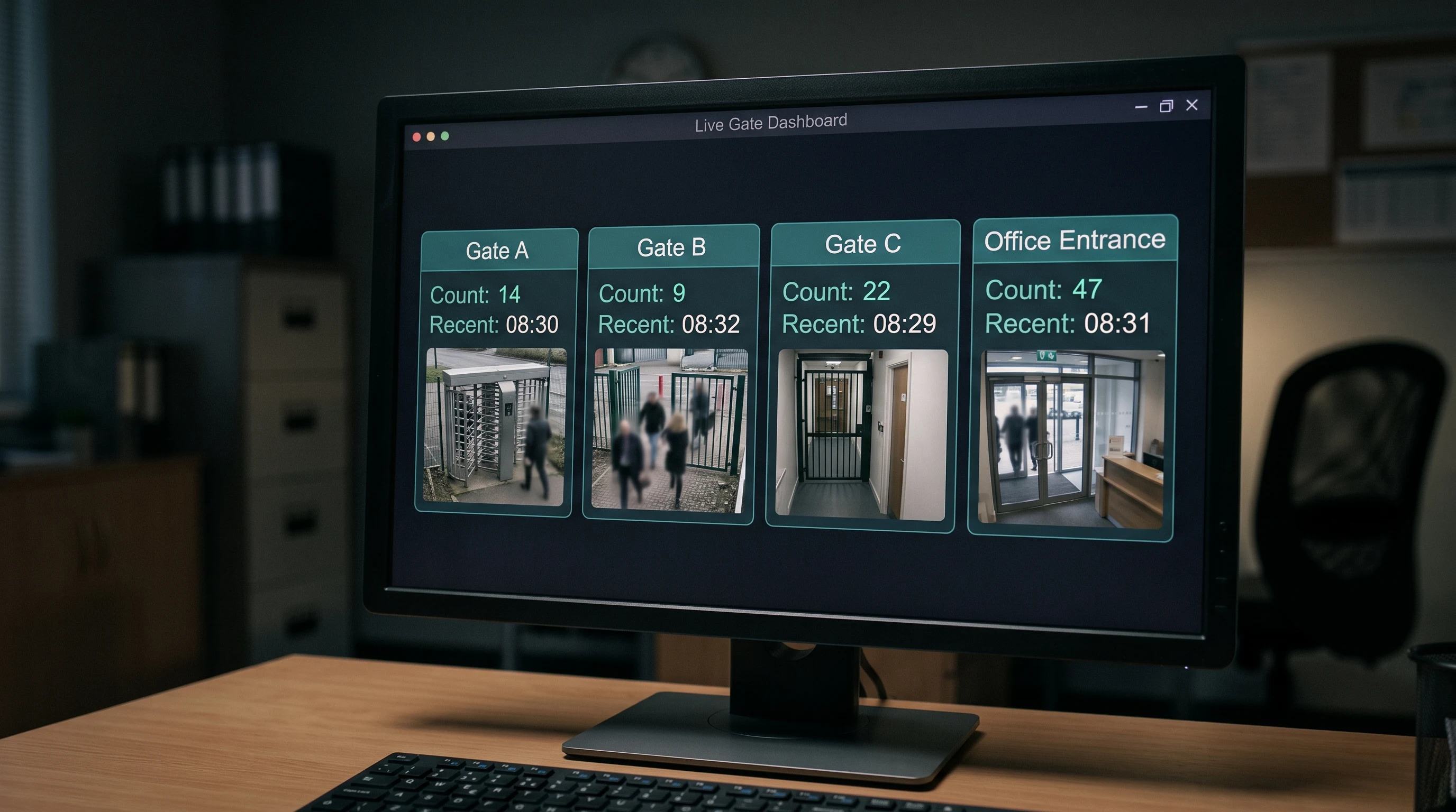 Centralised dashboard showing live attendance across multiple factory or office gates simultaneously