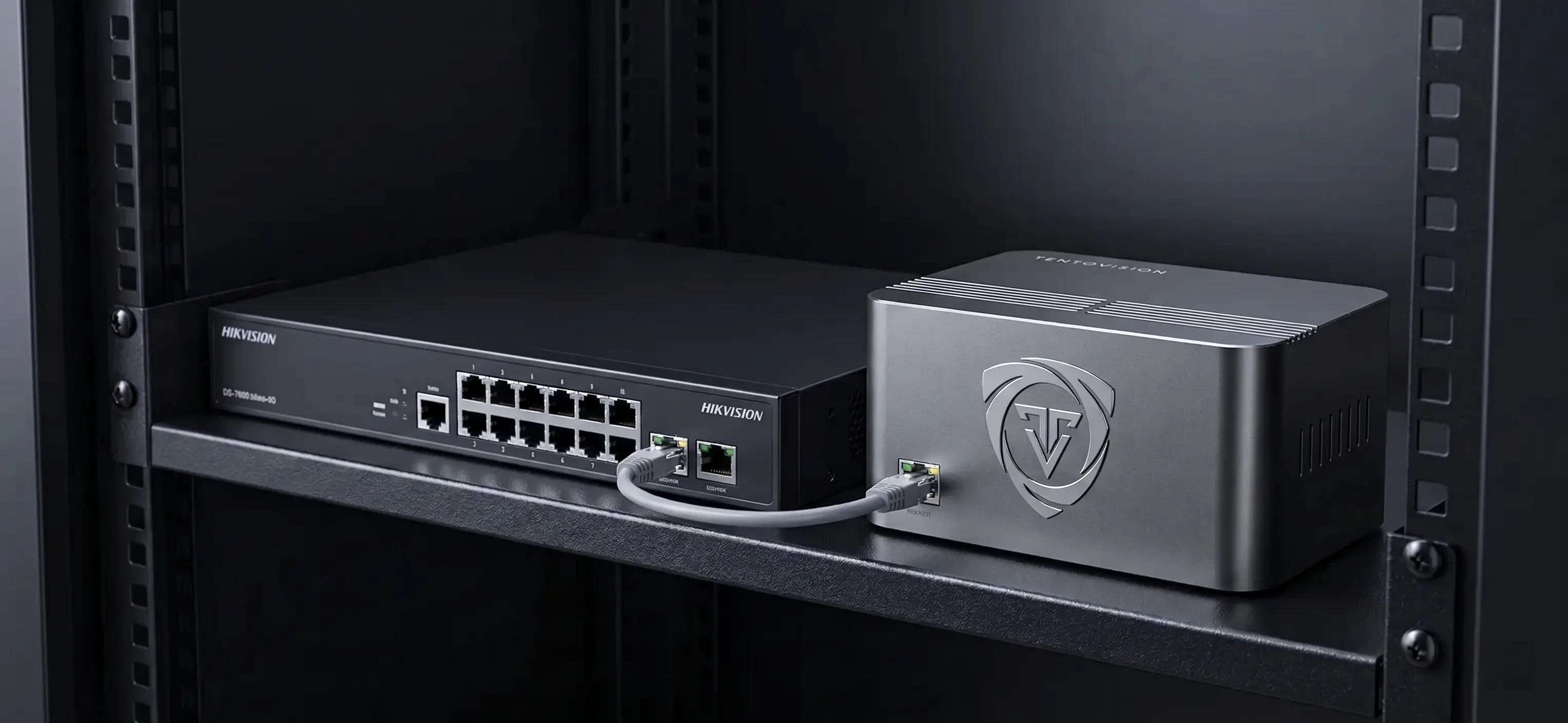 Architecture diagram showing Hikvision cameras connected to Tentovision Cloud Adapter, streaming encrypted footage to Microsoft Azure cloud storage with local NVR continuing to record