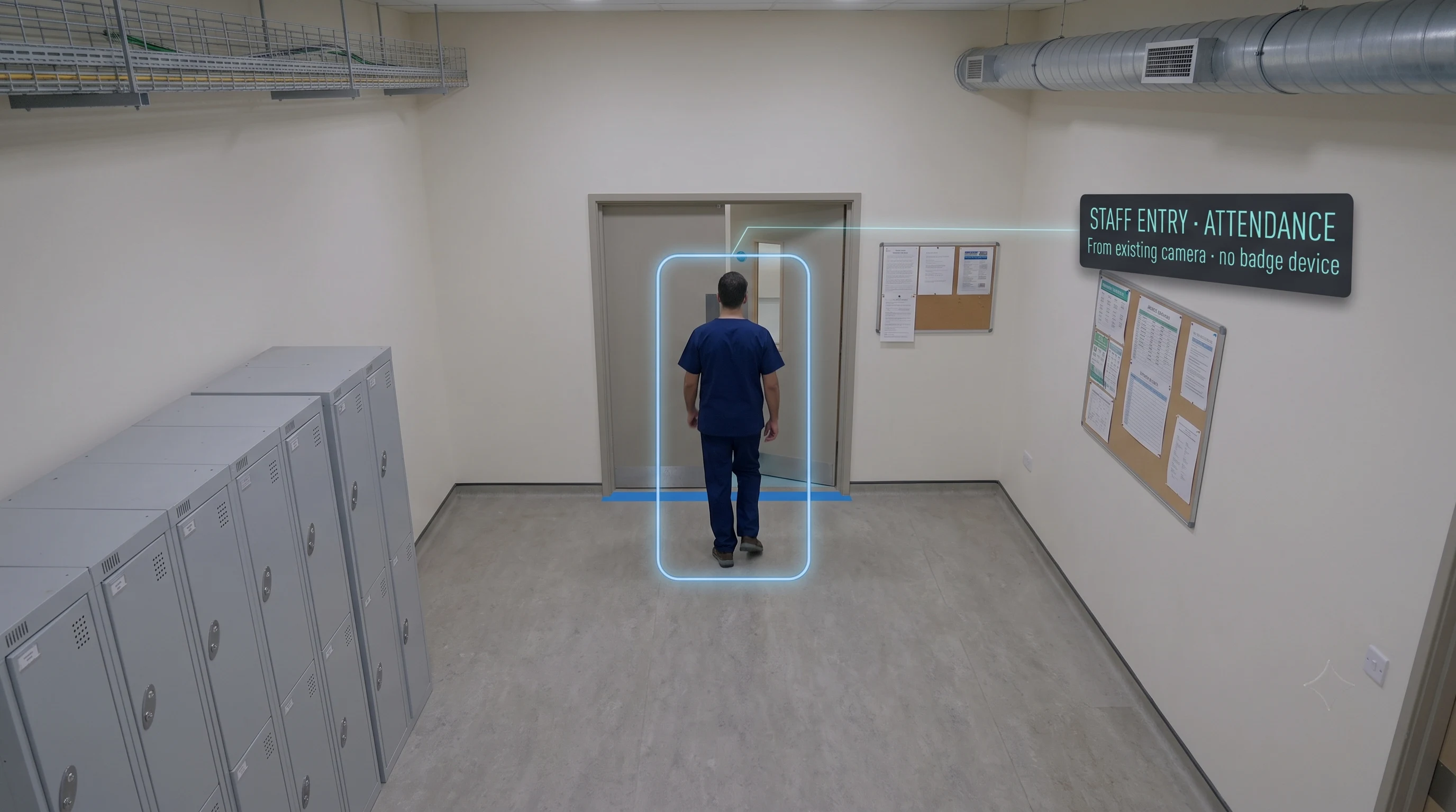 AI supporting staff attendance visibility from existing hospital cameras