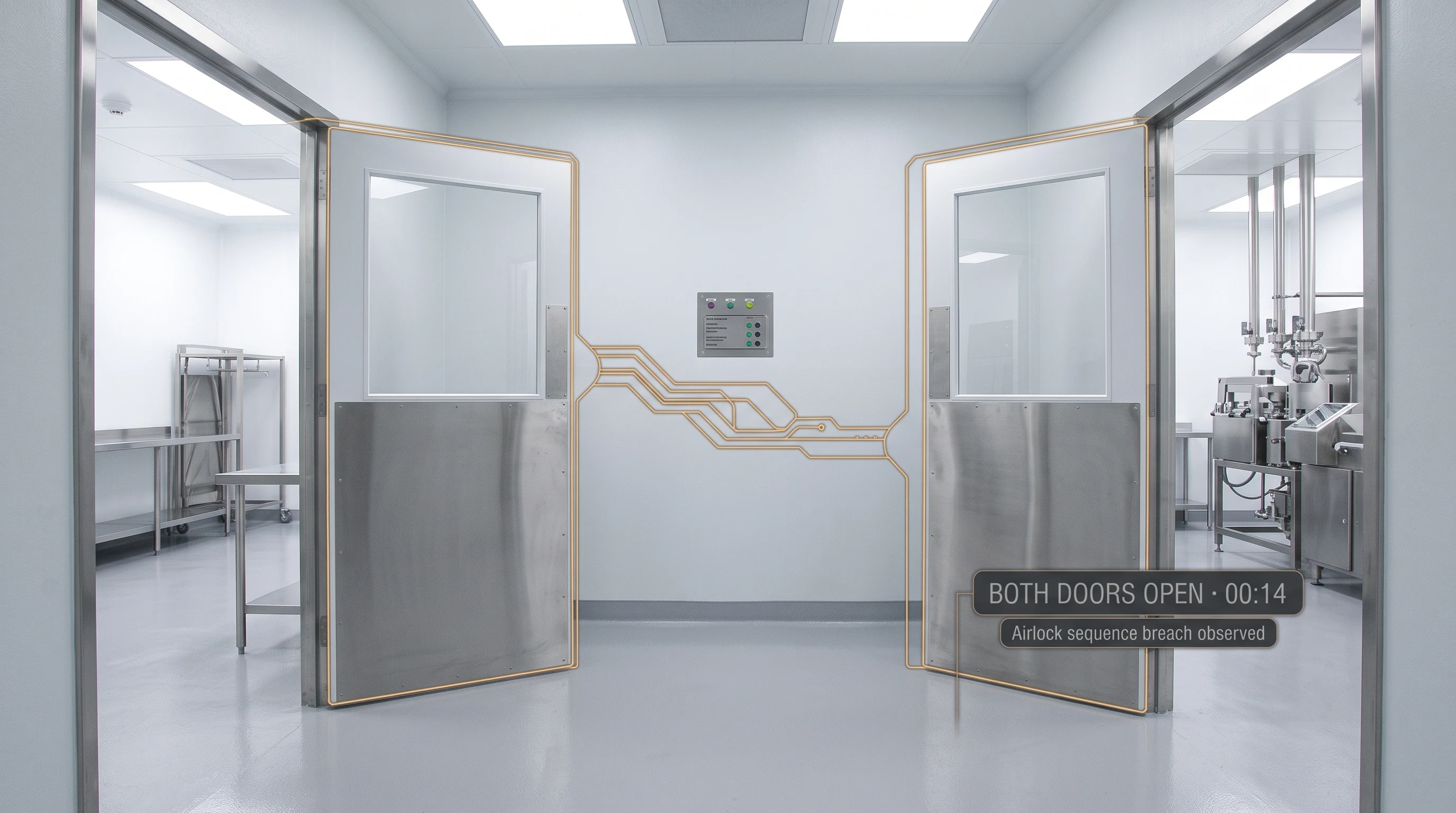 AI detecting an airlock sequence breach with both doors open simultaneously