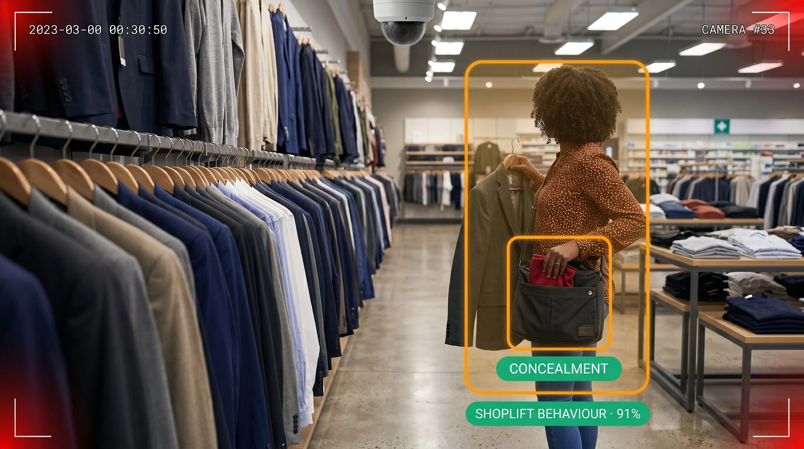 AI real-time theft detection identifying shoplifting and employee theft on retail CCTV footage in India